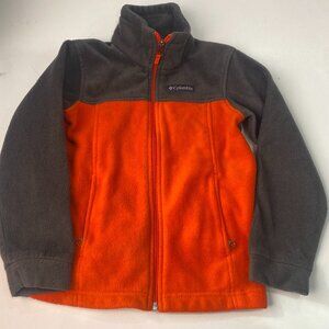 Columbia Steens Mountain II Fleece boy's XS (6/7), anti pill fleece orange/grey.